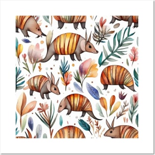 Armadillos cute pattern Posters and Art